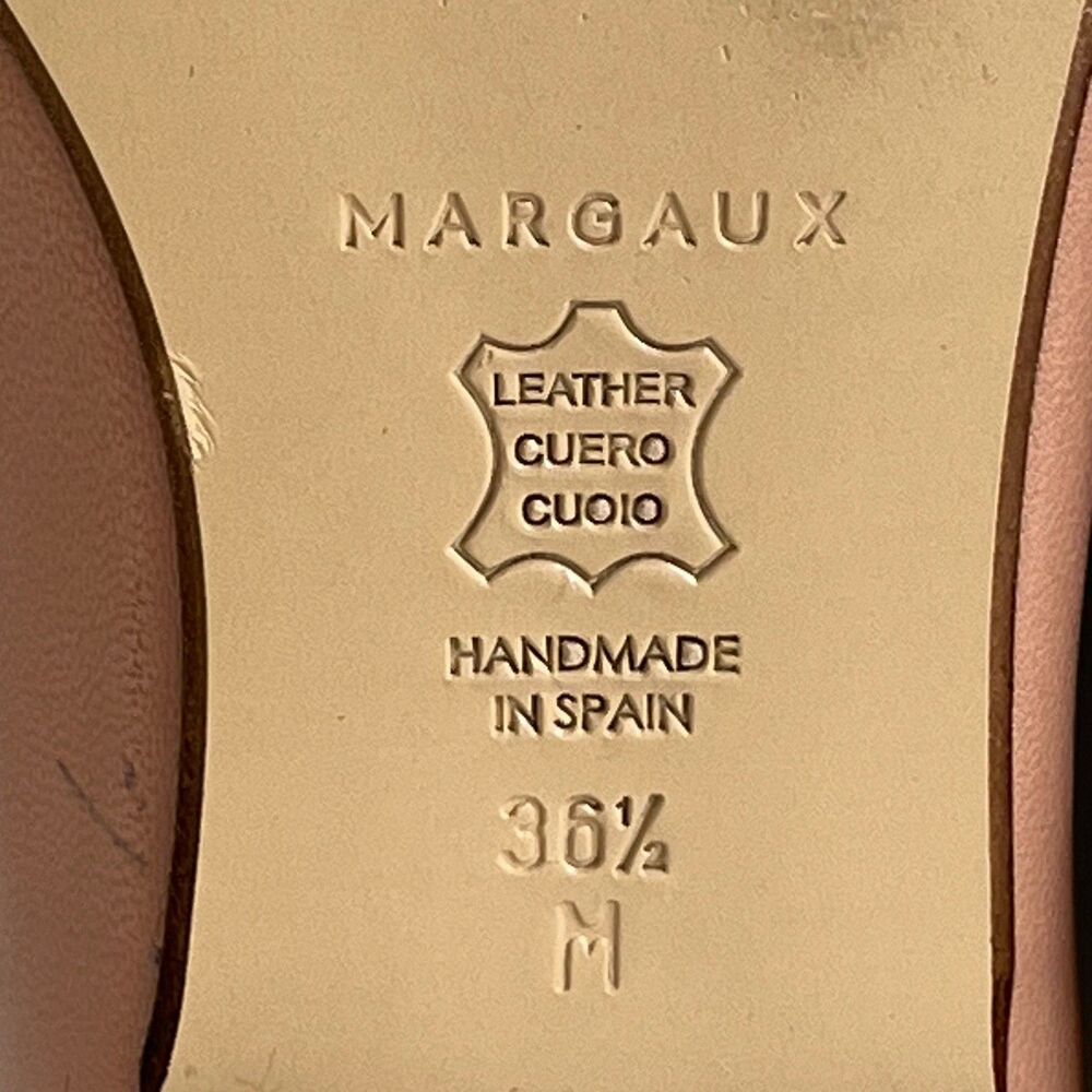 Margaux The Pointe Nude Leather Pointed Toe Ballet Flats Bow Preppy EU 36.5 US 6 - Picture 13 of 16